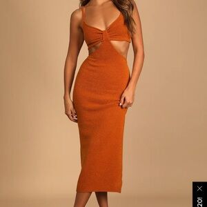 Lulus Midi Cut Out Dress